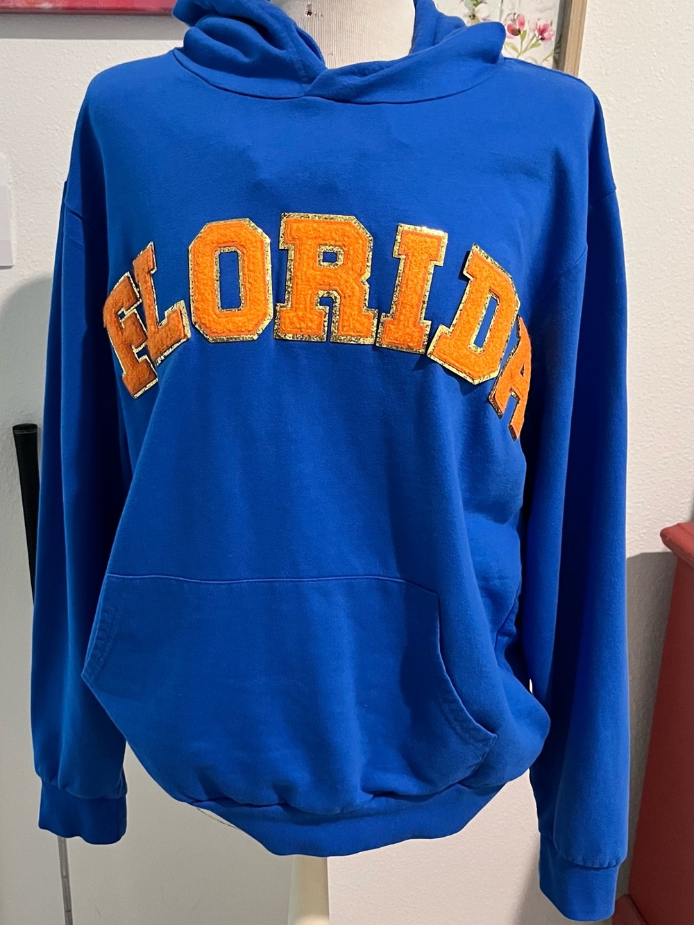 Makers Market Royal Blue Hoodie Orange 'FLORIDA' Appliqué - U of FL Gators